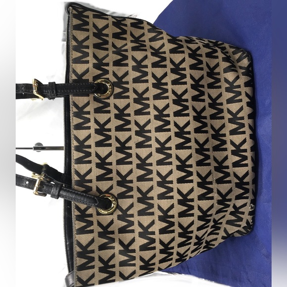 Michael Kors Jet Set Monogram Logo Tote Shoulder Handbag - Picture 7 of 15